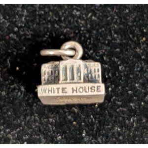White House Sterling Silver Charm 3D Miniature Pendant